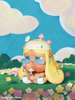 pop mart hand in hand series figure - crybaby falling for the bloom
